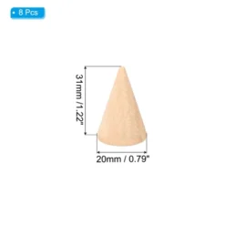 Unique Bargains DIY Art Craft Wood Display Organizing Cone Ring Holder 8 Pcs