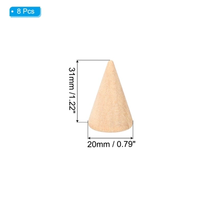 Unique Bargains DIY Art Craft Wood Display Organizing Cone Ring Holder 8 Pcs