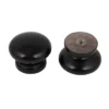 Unique Bargains Cabinet Drawer Wooden Round Pull Knob Black 1.34"x1.02" 15pcs
