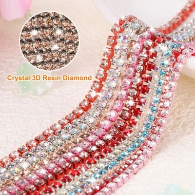 Unique Bargains Shiny Crystal Rhinestone Close Chain Trim For Sewing Jewelry Making - Image 3