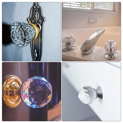 Unique Bargains DIY Furniture Cabinet Aluminum Alloy Crystal Pull Knob 2 Pcs - Image 4