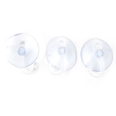 Unique Bargains Home Bathroom Plastic Suction Cup Hooks Clear 3 Pcs - Image 4