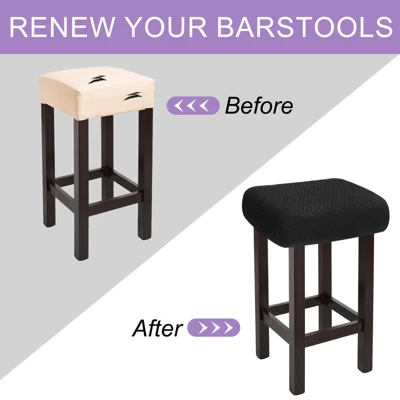 Unique Bargains Soft Thick Anti-Wrinkle Rectangle Polyester Saddle Seat Stool Covers 2 Pcs - Image 3