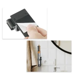 Unique Bargains Wall Mounted Hair Dryer Holder Gray 1 Pc