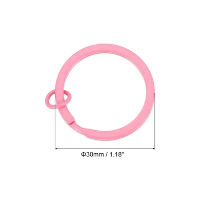 Unique Bargains Round Flat Metal Rust-proof Split Keychain Rings With Open Jump Ring 10 Pcs