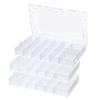 Unique Bargains Plastic Nail Bead Art Supplies Fishing Tools Craft Organizer 13.6x8.6x1.9 Inch 3 Pcs - Image 5