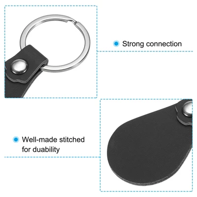 Unique Bargains PU Leather Keychain Fobs Kit With Key Rings For DIY Crafts 10 Pcs - Image 3