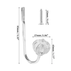 Unique Bargains Vintage Clothes Hooks 3.35"x1.77"x1.06" Silver Tone 4 Pcs