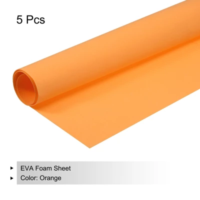 Unique Bargains EVA Flexible DIY Craft Embellishments Foam Sheets 5 Pcs 19.7" X 17.7" Orange - Image 2