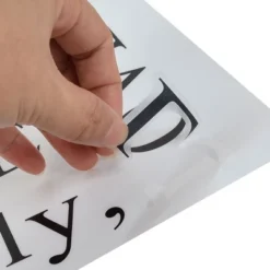 Unique Bargains Livingroom English Words Printed Removable Sticker Decal Mural PVC Wall Decal 35.4" X 11.8" Black White 1 Pc