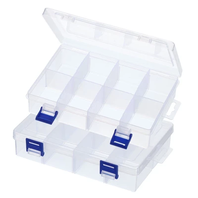 Unique Bargains Plastic Nail Bead Art Supplies Fishing Tools Craft Organizer 8.2x5.3x1.6 Inch 2 Pcs - Image 5