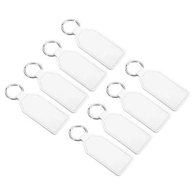 Unique Bargains PU Leather Keychain Blanks With Key Ring For DIY Laser Engraving 8 Pcs - Image 6