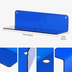 Unique Bargains Acrylic Floating Wall Display Shelves For Bathroom Living Room 3 Pcs