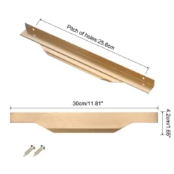 Unique Bargains Finger Edge Cabinet Pull 256mm Hole Diameter Gold 10 Pcs