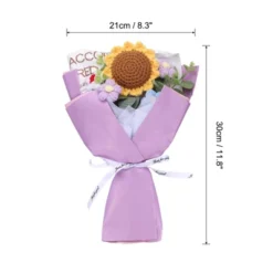 Unique Bargains Handmade Knitted Vibrant Color Low-Maintenance Artificial Flowers Purple