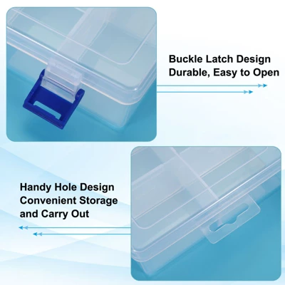 Unique Bargains Plastic Nail Bead Art Supplies Fishing Tools Craft Organizer 8.2x5.3x1.6 Inch 4 Pcs - Image 2