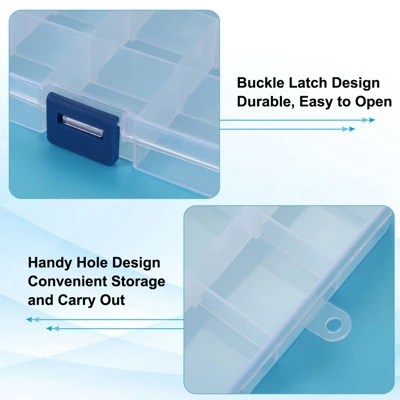 Unique Bargains Plastic Nail Bead Art Supplies Fishing Tools Craft Organizer 6.9x4x1 Inch 4 Pcs - Image 2