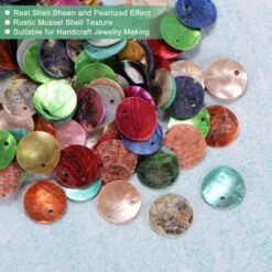 Unique Bargains Jewelry Making Natural Color DIY Shell Loose Beads 15 Mm Colorful Mixed Colors 150 Pcs