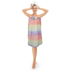 Unique Bargains Women's Bowknot Decor Bath Wrap Towel Multicolor 31.9" Length 1 Pc