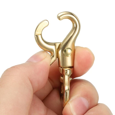 Unique Bargains Pure Brass Round Lobster Clasp Keychains For DIY Leather Craft 3 Pcs - Image 4