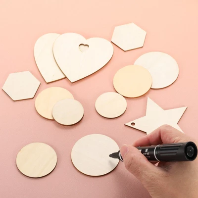 Unique Bargains DIY Natural Rustic Round Wood Slices 100 Pcs - Image 4