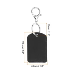 Unique Bargains PU Leather Keychain Fobs With Key Rings For DIY Crafts 4 Pcs