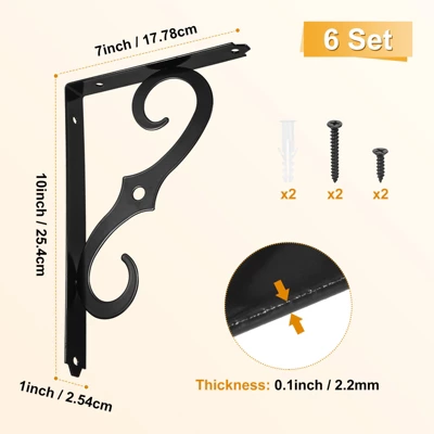 Unique Bargains Iron Wall Mount Decorative 120 Lbs Load Capacity - Image 2