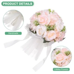 Unique Bargains Wedding Artificial Durable Home Decor Artificial Flower Bouquet 1 Pc