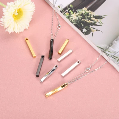 Unique Bargains DIY Jewelry Making Column Rectangle Pendants With Hole 1.6" 10 Pcs Gold - Image 3