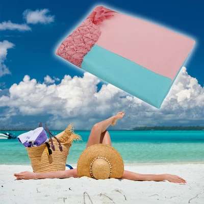 Unique Bargains Soft Absorbent Beach Towel Pineapple Pattern Classic Design Pink 55"x28" For Beach 1 Pcs - Image 5