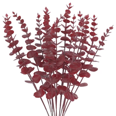 Unique Bargains Greenery Decoration Plastic Artificial Plants 16.8" 15 Pcs - Image 7