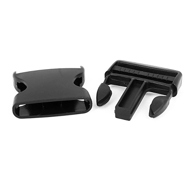 Unique Bargains Fit For 2" Wide Strap Plastic Curved Clasp Side Release Buckle Black 5 Pcs