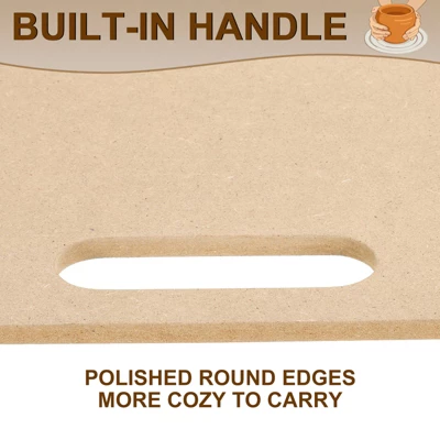 Unique Bargains Portable Built-in Handle Good Absorbent Wedging Board For Pottery 5 Pcs