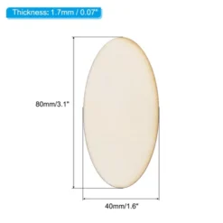 Unique Bargains DIY Craft Decoration Unfinished Craft Oval Wood Pieces 20 Pcs