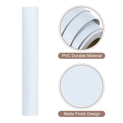 Unique Bargains Wallpaper, Peel And Stick Wallpaper Contact Paper Solid Color Vinyl Self-Adhesive Wall Paper Decorative Pale Blue 197"x15.7" - Image 2