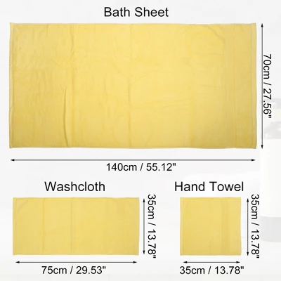 Unique Bargains Soft Absorbent Cotton Bath Towel For Bathroom Kitchen Shower Towel Classic Design 3 Pcs - Image 3