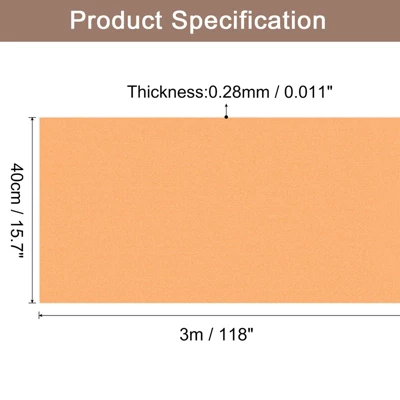 Unique Bargains Wallpaper, Peel And Stick Wallpaper Contact Paper Solid Color Vinyl Self-Adhesive Wall Paper Decorative Orange 118" X 15.7"