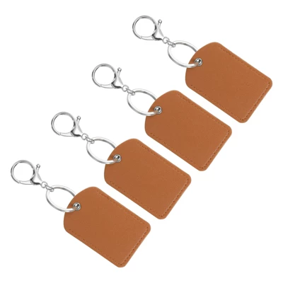 Unique Bargains PU Leather Keychain Fobs With Key Rings For DIY Crafts 4 Pcs - Image 8