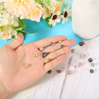 Unique Bargains Round Brass Rhinestone DIY Bracelets Earrings Charm Spacer Beads 8 Pcs - Image 3