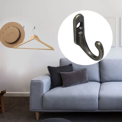 Unique Bargains DIY Bag Bathroom Robe Metal Hooks Bronze Tone 5 Pcs - Image 2