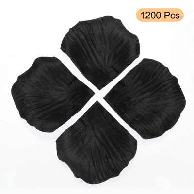 Unique Bargains Wedding Birthday Decor Artificial Silk Flower Rose Petals 2x2 Inch 1200 Pcs Black - Image 2