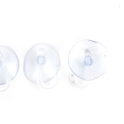 Unique Bargains Home Bathroom Plastic Suction Cup Hooks Clear 3 Pcs - Image 2