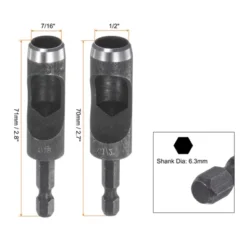 Unique Bargains Carbon Steel Hex Shank Hand Leather Craft Hole Punch For Drill