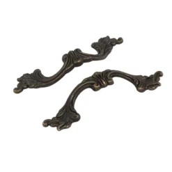 Unique Bargains Drawer Dresser Cabinet Vintage Style Screw Mounted Pull Handles 4.53"x0.91"x1.18" Bronze Tone 6pcs