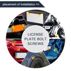 Unique Bargains Aluminum Alloy Decorative Car Motorcycle License Plate Bolt Screw 4 Pcs