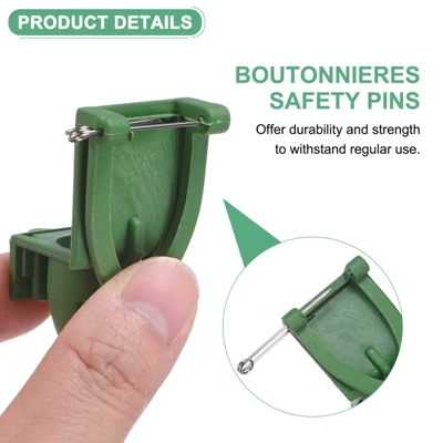 Unique Bargains Plastic Triangle Corsage Buttonhole Safety Pin Wedding