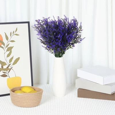 Unique Bargains Decor Lavender Artificial Flowers 12.6" 8 Pcs