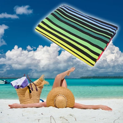 Unique Bargains Soft Absorbent Beach Towel Classic Design Colorful 59"x30" For Beach 1 Pcs - Image 5