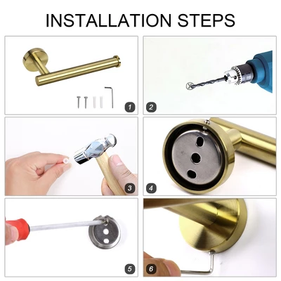 Unique Bargains Bathroom Rustproof Stainless Steel Brushed Fixed Toilet Paper Holders - Image 5