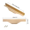 Unique Bargains Finger Edge Cabinet Pull 160mm Hole Diameter Gold 6 Pcs